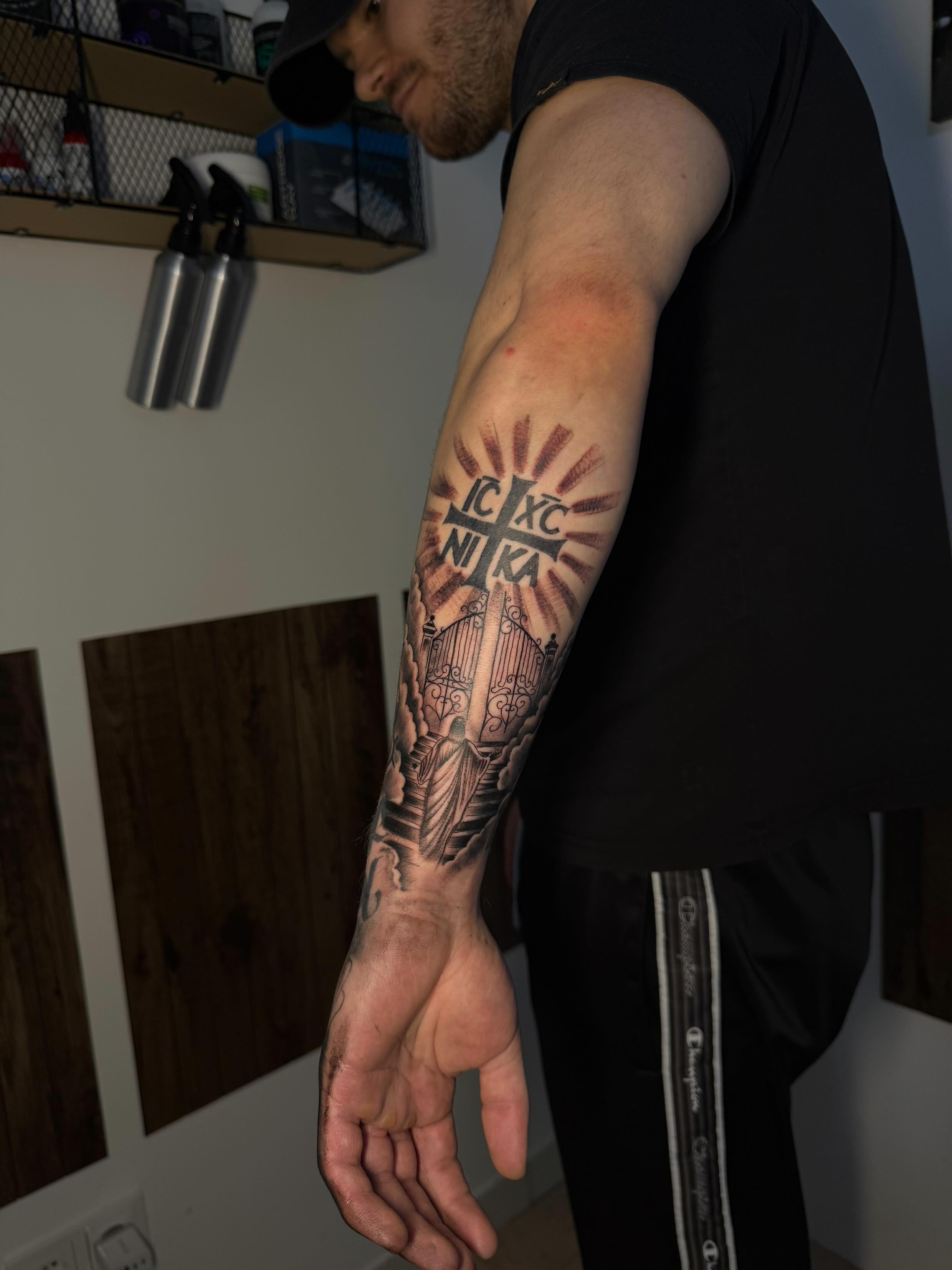 Jesus Portrait Black and Grey Tattoo