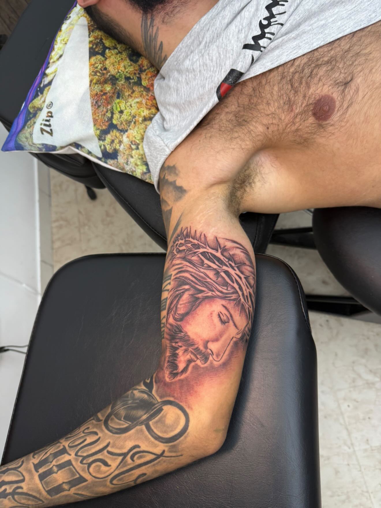 Jesus Black and Grey Tattoo
