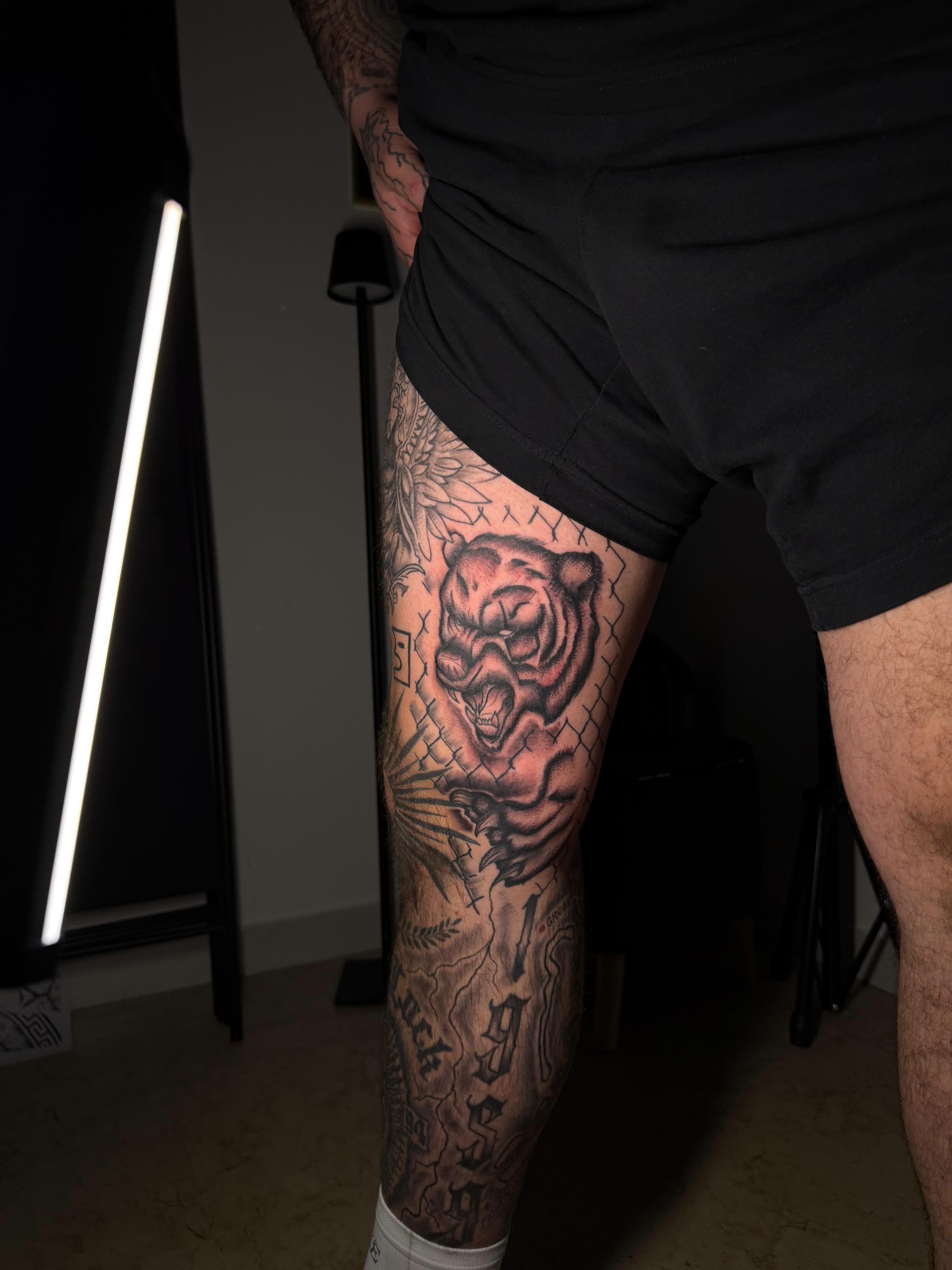 Tiger Black and Grey Tattoo