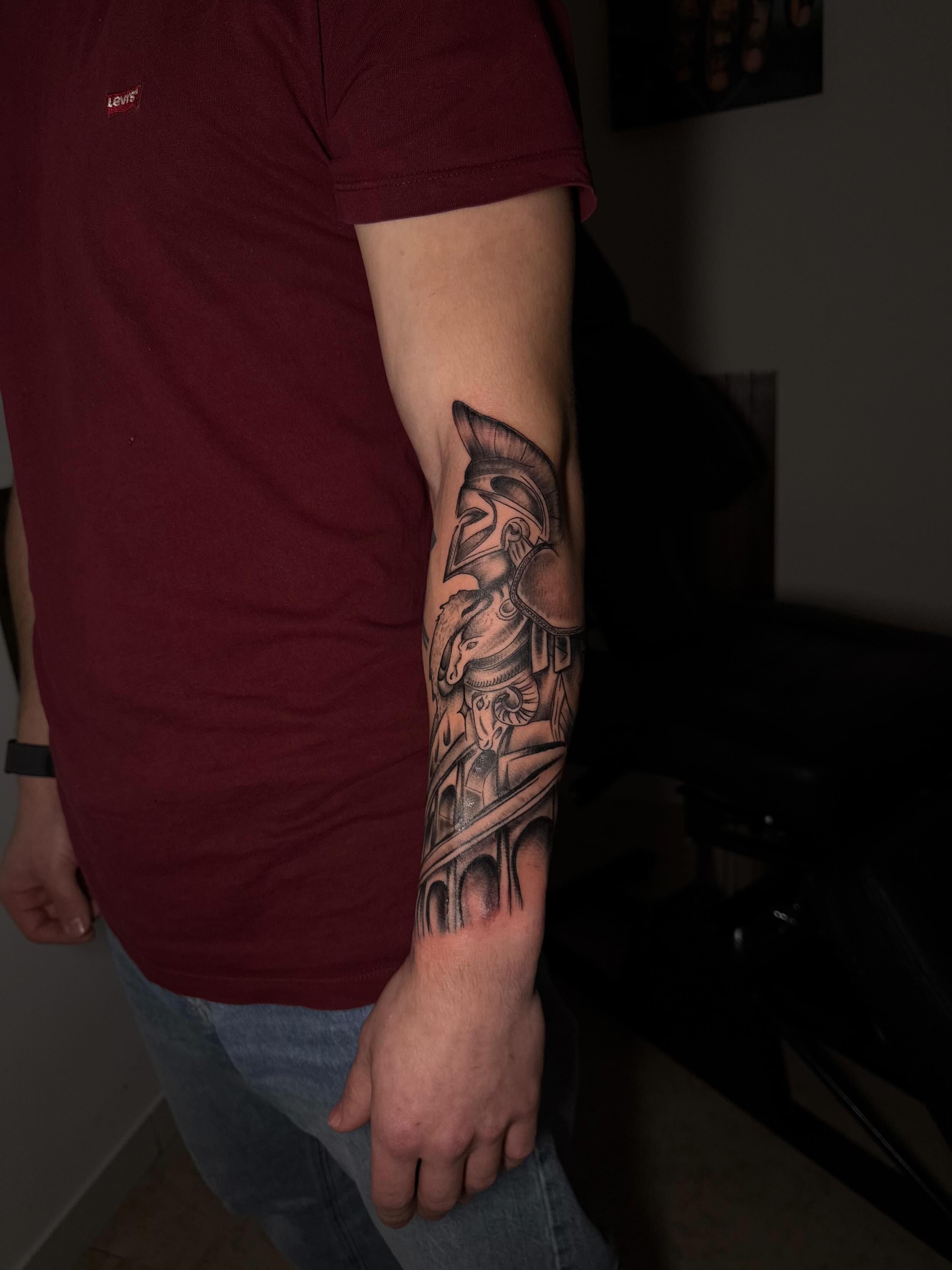 Spartaner und Kolosseum Tattoo